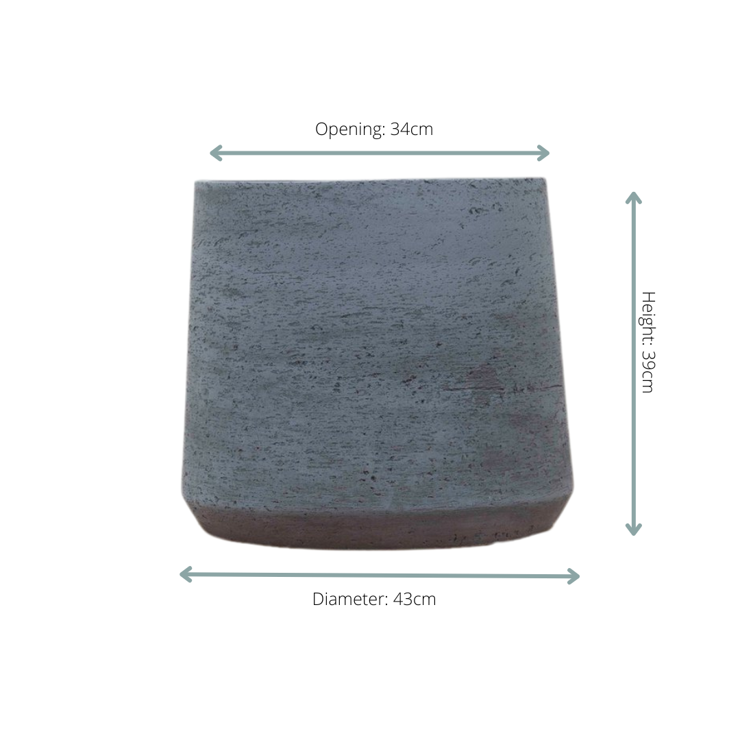 Pflanzgefäß Aniek Anthrazit – D43xH39cm – Moderner Blumentopf in Betonoptik – Stilvoller Pflanzkübel für Innen & Außen – Dekorativer Ziertopf für Pflanzen und Gräser – Plant
