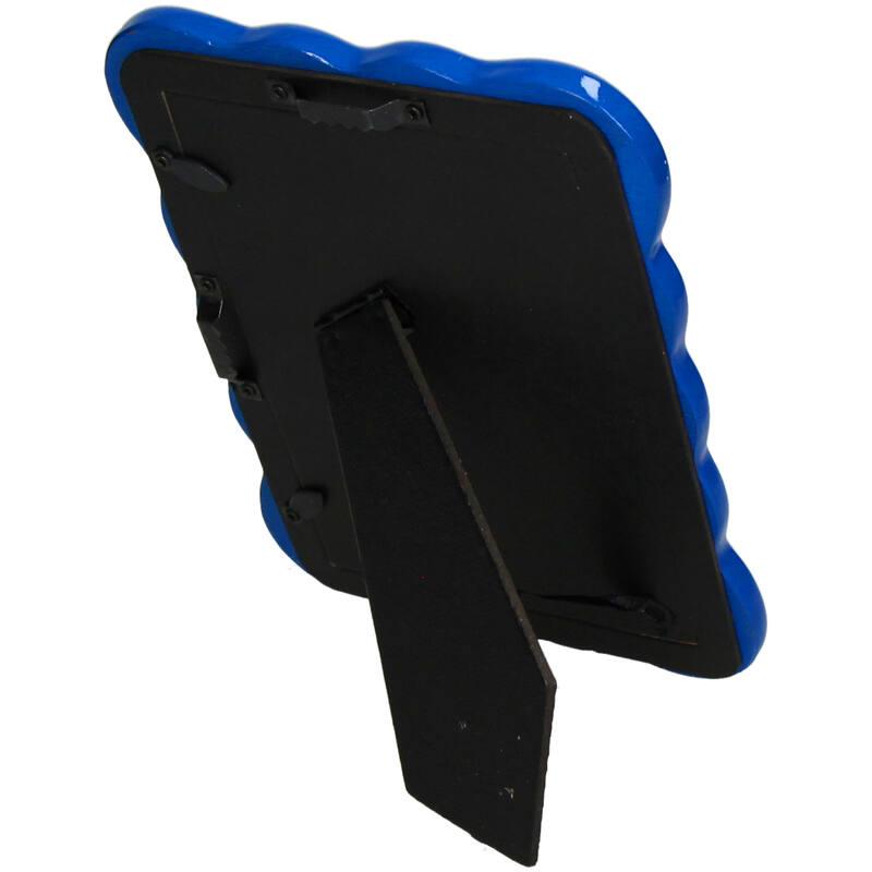 Fotorahmen Gebogenes Polyresin Blau – , geschwungener Bilderrahmen – Stilvolle Dekoration für Sideboard, Nachttisch & Regal – Plant