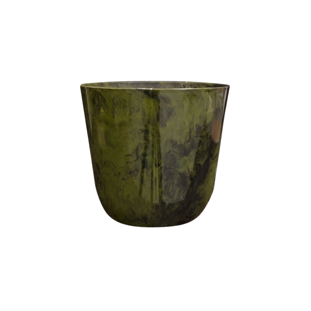 Pflanztopf Palermo Marble Grün – D40xH36cm – Eleganter Blumentopf in exklusiver Marmoroptik – , wetterfester Pflanzkübel aus robustem Kunststoff – Plant