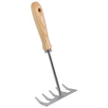 Blumenrechen – Handrechen Fächerbesen – Verzinkter Stahl – Stiel aus Eschenholz – Kompakt & Langlebig – Für Blumentöpfe & kleine Beete – Plant