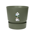 Pflanztopf Greenville Rund Blattgrün – D20cm x H18cm – Blumentopf mit Wasserspeicher – Für Innen & Außen – Aus recyceltem Kunststoff – Mattgrün – Plant