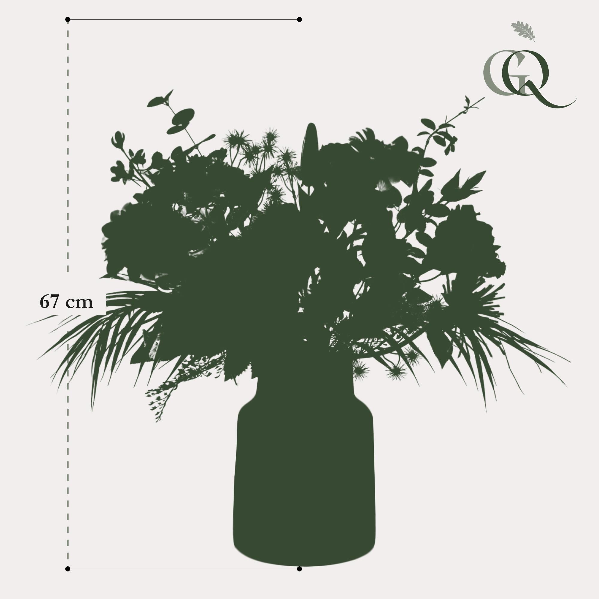 Kunstblumenstrauß – Pretty Powerful – 67cm – Hochwertiges Kunstblumen Bouquet für Wohnzimmer Büro Dekoration – Plant