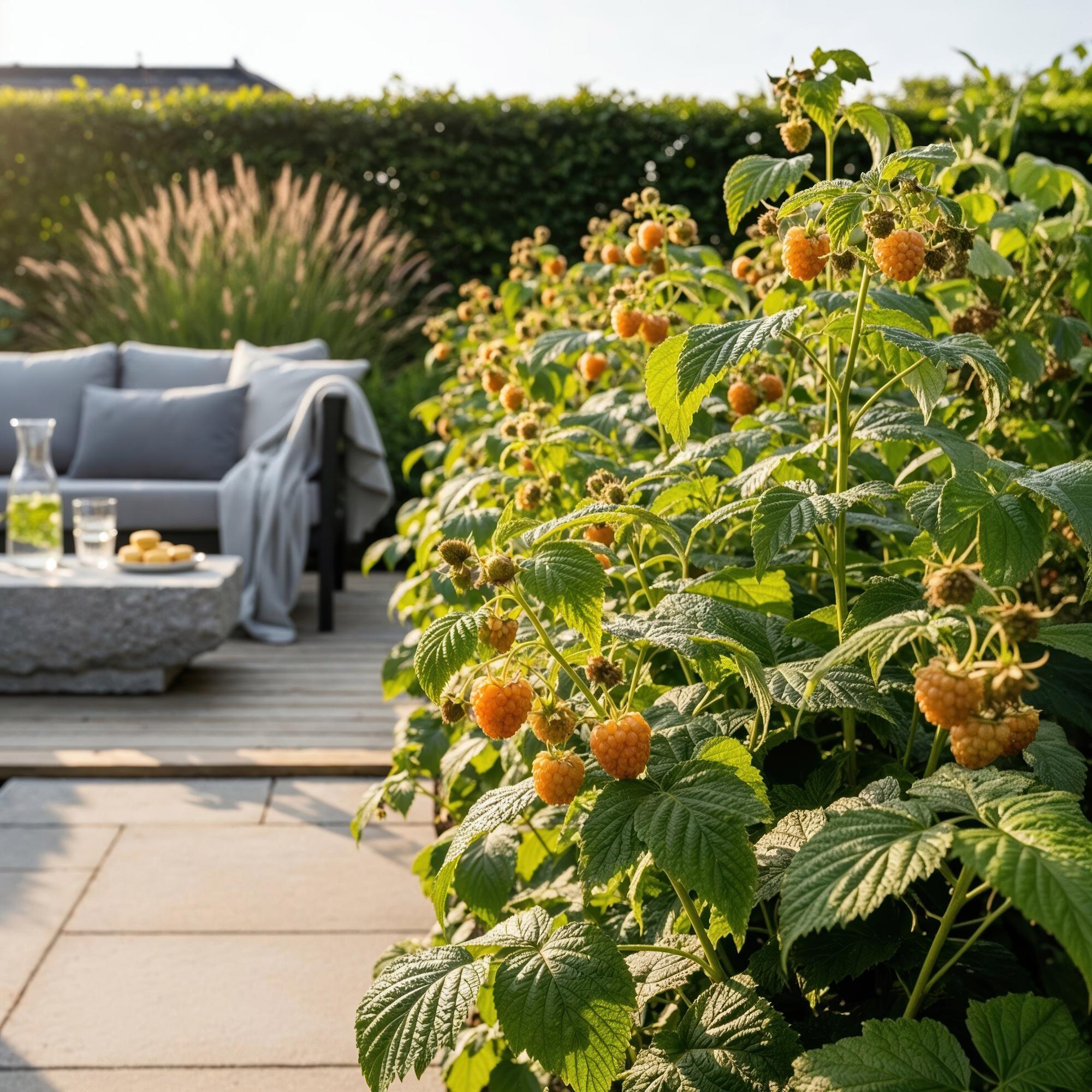 Gelbe Himbeere Rubus idaeus Fallgold winterhart 6 Pflanzen Ø9cm Höhe 30cm – Gelbe Himbeere für Garten Beet Balkon & Terrasse – Süß & aromatisch