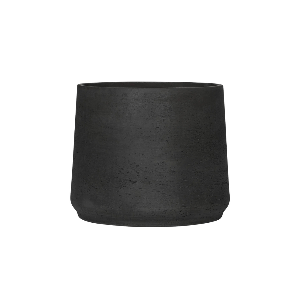 Pflanzgefäß Jumbo Patt Black Washed – D45xH38cm – Blumentopf in Beton – Optik – Stilvoller Pflanzkübel für Innen & Außen – Plant