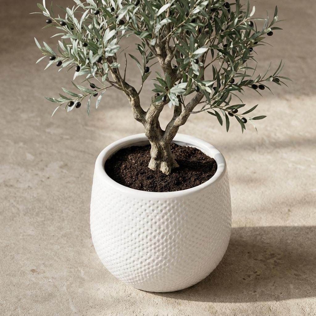 Topf Gabriel Rund Weiß – D14cm – Moderner Keramik Blumentopf – Zeitloser Übertopf für Zimmerpflanzen – Elegant & vielseitig für Wohnraum Balkon & Büro – Plant