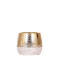 Elite Topf – Gold – Ø9cm – Keramik Blumentopf für Zimmerpflanzen – & luxuriöser Ziertopf für Wohnzimmer, Büro & stilvolle Inneneinrichtung – Plant