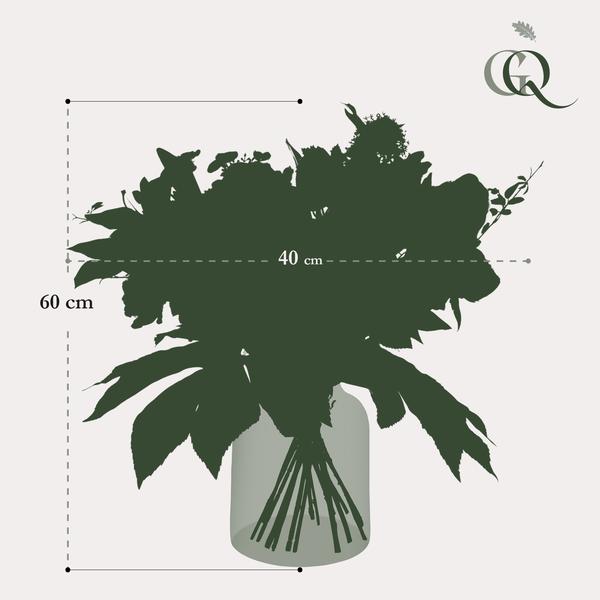 Kunstblumenstrauß – Weißer Traum – 60cm – künstliche Blumen in Weiß – Handgebundenes Bouquet mit naturgetreuen Blüten & Blättern – Plant