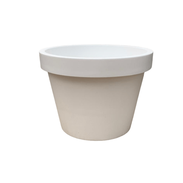 Topf Lira Weiß – Pflanzkübel Ø65cm x H58cm – Moderner weißer Pflanzgefäß – Wetterfest & Robust – Für große Zimmerpflanzen und Außenbereich – Plant