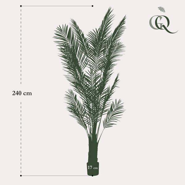 Areca Lutescens Goldpalme – Künstliche Zimmerpflanze – Tropische Palme 240cm – pflegeleichte Dekoration für Wohnzimmer, Büro & Innenräume – Plant
