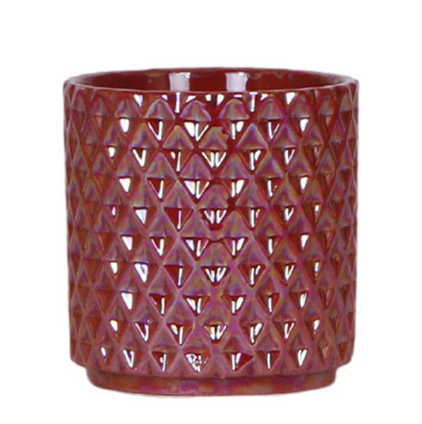 Diamant Perle Dekotopf – Rot – Ø9cm – Keramik Übertopf aus der Colourful Optimism Kollektion – Plant