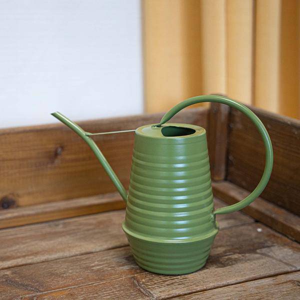 Blumengießkanne Zink – 1 Liter – Grün – Ergonomische Indoor – Gießkanne mit langer Tülle für präzises Gießen – Plant