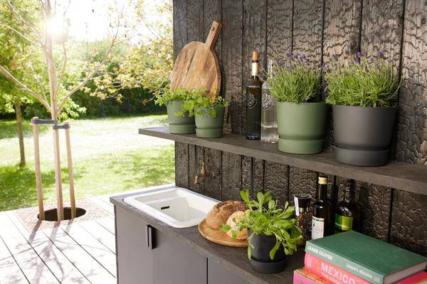Topf Greenville Rund Grün – Ø14cm x H13cm – Moderner Pflanztopf für Zimmerpflanzen & Outdoor – Nachhaltig & dekorativ – Plant