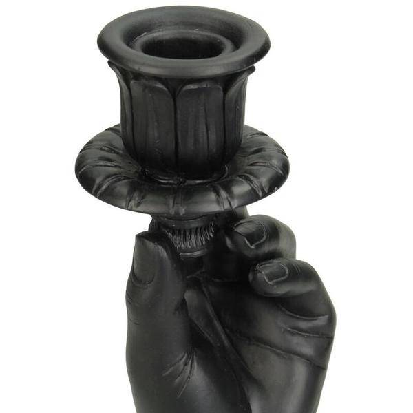 Kerzenständer – Schwarze Hand – 20cm – Moderner Kerzenhalter aus Polystone – Künstlerische Deko – Design – Kerzenständer für Tisch & Regal – Plant