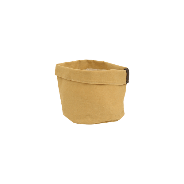 Pflanzentasche Ocker – Ø12cm – Stofftopf für Zimmerpflanzen & Kräuter – Flexibler Pflanzenbeutel mit Drainage – Indoor & Outdoor – Plant