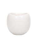 Blumentopf Bowl – Weiß – Keramik – Ziertopf Ø9cm – Handgefertigter Übertopf mit Wellenrand – Für Zimmerpflanzen & Sukkulenten – Plant