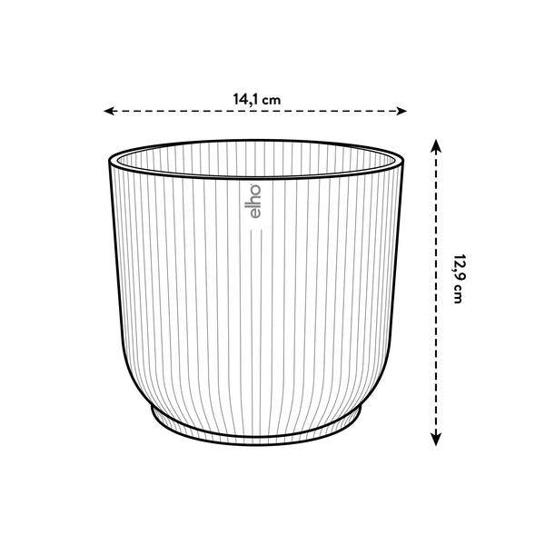 Pflanztopf Vibes Fold – Rosa – D14cm x H13cm – Blumentopf mit Rillenstruktur – Mit Wasserablauf – Übertopf aus Kunststoff für Zimmerpflanzen – Plant