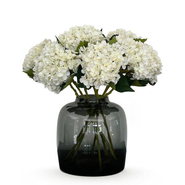 Künstliche Hortensien – Weiß – 52cm – 8er – Set – Realistische Kunstblumen – Blumenstrauß Deko – Dauerhaft & Pflegeleicht – Plant