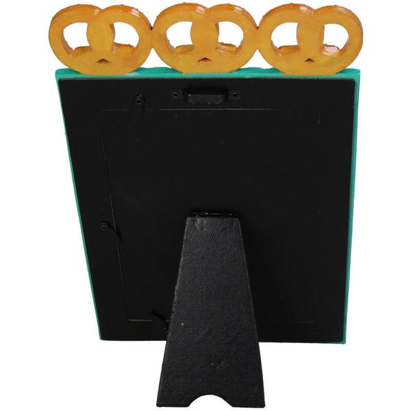 Bilderrahmen Pretzel – Polyresin – Türkis – 13x18cm – Verspieltes Brezel – Design – Kreative Foto – Deko für Zuhause – Plant