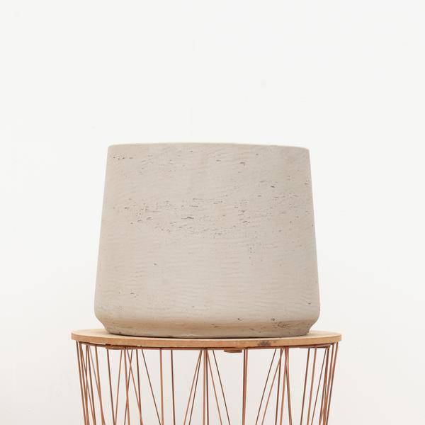 Topf Jumbo Patt Beige Gewaschen – D56cm x H47cm – Pflanzkübel in Natursteinoptik – Groß, robust & dekorativ – Für Zimmerpflanzen & Außenbereich – Plant