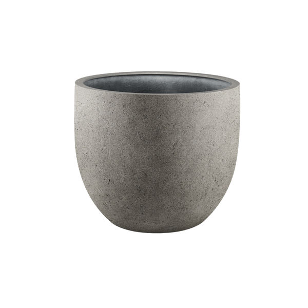 Pflanztopf Grigio New Egg – Ø45cm x H38cm – Naturbeton Look – Blumentopf mit Abfluss – Für drinnen & überdachte Außenbereiche – Plant