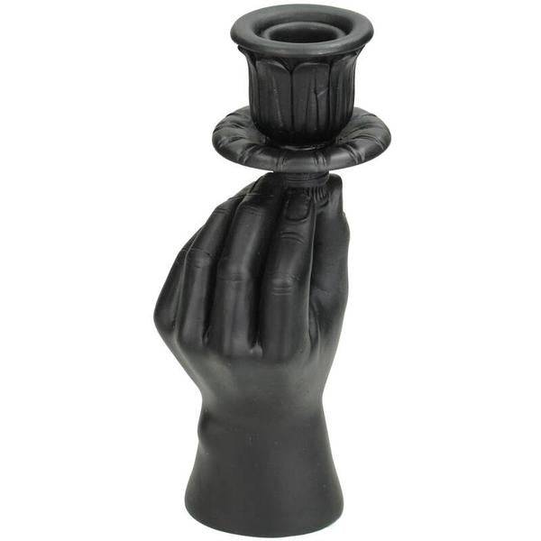 Kerzenständer – Schwarze Hand – 20cm – Moderner Kerzenhalter aus Polystone – Künstlerische Deko – Design – Kerzenständer für Tisch & Regal – Plant