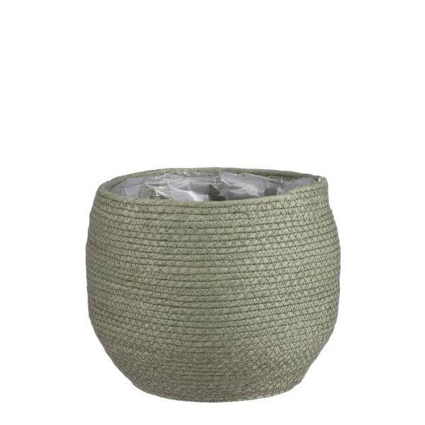 Korb Jorck Grün – Ø26cm – Naturmaterial – Aufbewahrung & Deko – Handgeflochten – Plant