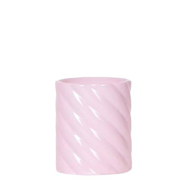 Candy Dekotopf – Hoch – Rosa – Ø6cm – Keramik Übertopf in Pastellrosa – Stilvoller Blumentopf für Zimmerpflanzen & Orchideen – Plant