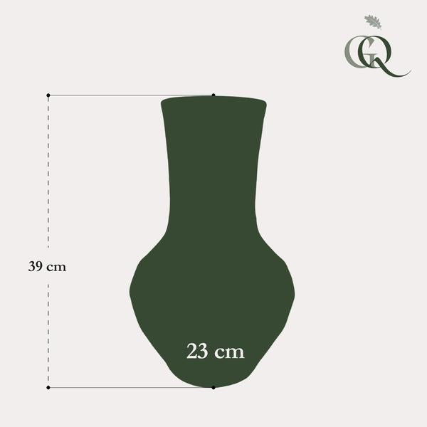 Vase Stein Boa Braun – H39xB23cm – Keramikvase in Natursteinoptik – Dekovase für Trockenblumen & Kunstpflanzen – Plant