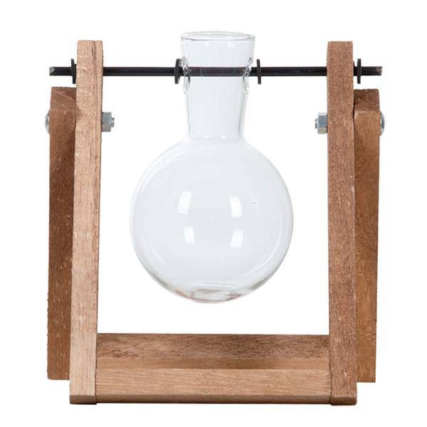 Stecklingsständer mit Glasvase – Hydrokultur Anzuchtstation aus Holz – Glas Vase für Stecklinge & Pflanzenvermehrung – Deko & Geschenkidee – Plant