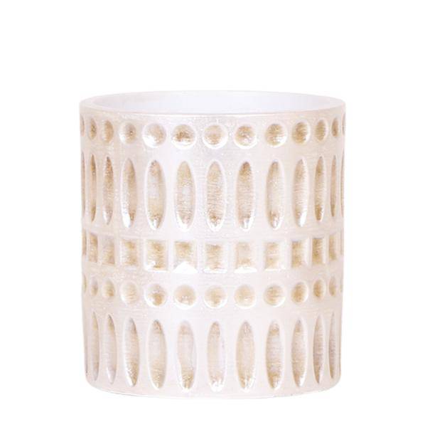 Mosaik Ziertopf – Ø9cm – Eleganter Blumentopf mit goldenen Mosaikdetails – Pflanztopf für Sukkulenten & kleine Pflanzen – Plant