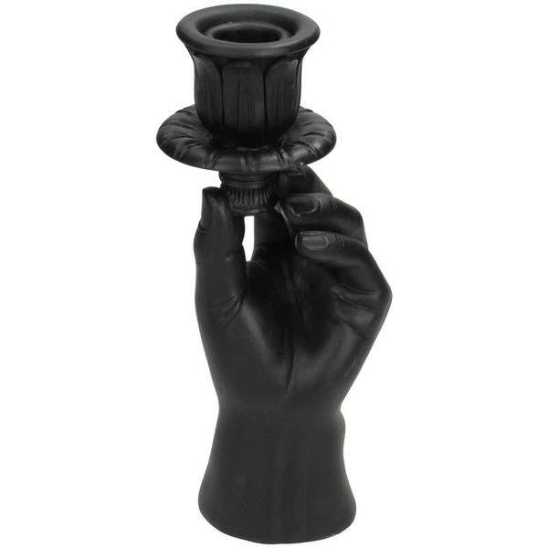 Kerzenständer – Schwarze Hand – 20cm – Moderner Kerzenhalter aus Polystone – Künstlerische Deko – Design – Kerzenständer für Tisch & Regal – Plant