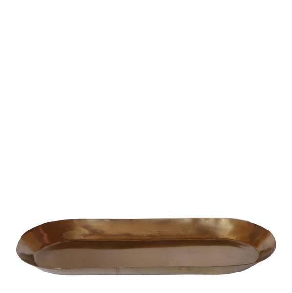 Ovales Tablett – Gold – Metalltablett 30x13cm – Dekoteller für Pflanzen, Töpfe & Wohnaccessoires – Stilvolle Ablage für Orchideen & Deko – Sets – Plant
