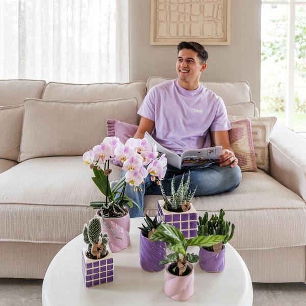 Dekotopf Candy – Rosa – Ø9cm – Keramik Blumentopf in glänzender Optik – Runde Form – Für Orchideen, Sukkulenten & Zimmerpflanzen – Plant