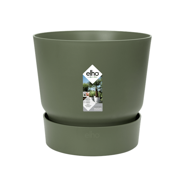 Topf Greenville Rund Grün – Ø14cm x H13cm – Moderner Pflanztopf für Zimmerpflanzen & Outdoor – Nachhaltig & dekorativ – Plant