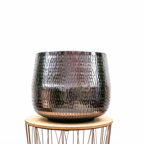 Pflanztopf Jenna Blei – Blumentopf 46x38cm – Moderner Pflanzkübel in Blei – Optik – XL Dekotopf für große Pflanzen – Stilvoll für Innen & Außen – Plant