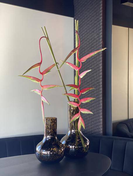 Glasvase Seim Gepard – H37cm B25cm – Mundgeblasene Vase mit Leopardenmuster – Dekorative Blumenvase & Wohnaccessoire – Plant