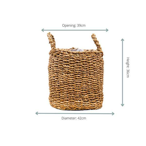 Korb Jack – Pflanzkorb 42x36cm – Robust & Natürlich – Dekorativer Übertopf für Pflanzen – Vielseitig & Platzsparend – Für Indoor & Outdoor – Plant