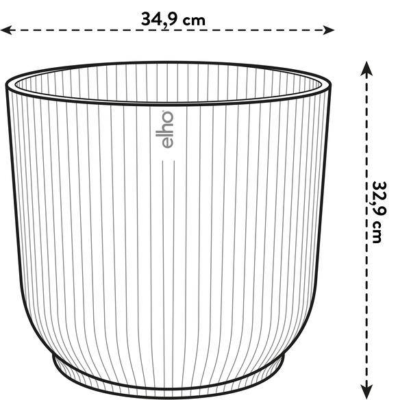 Pflanztopf Vibes Fold – Rosa – D35cm x H33cm – Blumentopf mit Rillenstruktur – Mit Wasserablauf & Rollen – Übertopf für große Zimmerpflanzen – Plant