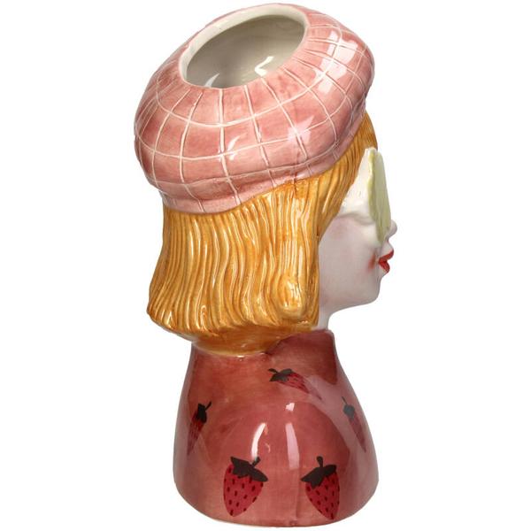 Vase Girl Strawberry – Pink Tontopf – ↑24cm – Verspielte Deko – Vase – Für Blumen & Wohnraum – Charmantes Design – Plant