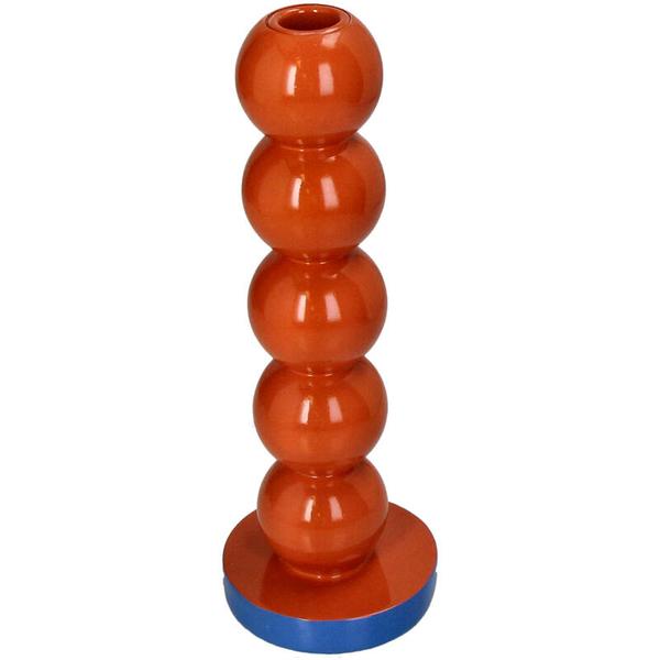 Kerzenhalter Smiley – Polyresin – Orange – 9x9x26,5cm – Fröhlicher Deko – Kerzenständer – Für Innenbereiche – Verspieltes Design für Zuhause – Plant