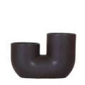 Röhre Ziertopf Schwarz – Duo – Keramiktopf für zwei Pflanzen Ø9cm – Blumentopf für Orchideen, Sukkulenten & Zimmerpflanzen – Robust & dekorativ – Plant