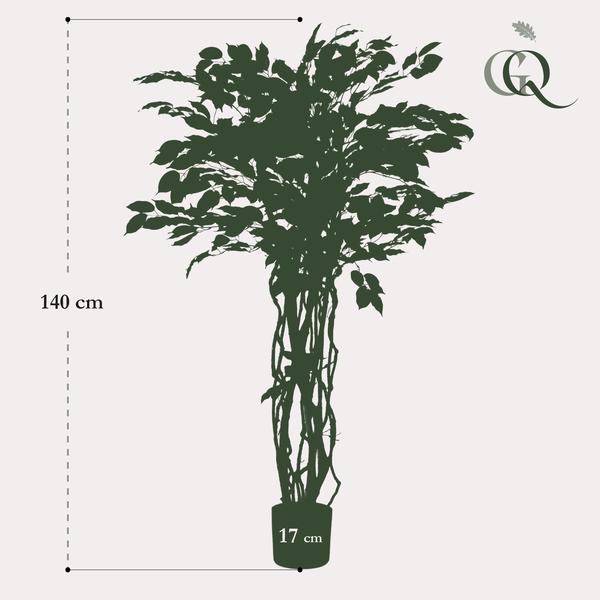 Ficus Liana – Künstliche Zimmerpflanze – ↕140cm – Realistische Stiefmütterchen – Pflanze – Dekoration für Wohnzimmer, Flur & Wintergarten – Plant