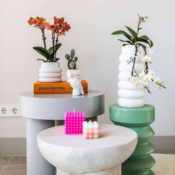 Bubble Dekotopf – Weiß – Ø9cm – Keramik Blumentopf mit Struktur – Stilvoller Pflanzentopf für Sukkulenten, Kakteen & kleine Zimmerpflanzen – Plant