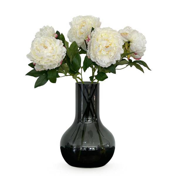 Künstliche Blumenstrauß Pfingstrosen Creme – 5 Stück je 65cm – Realistische Kunstblumen – Zeitloser Deko Blumenstrauß – Plant