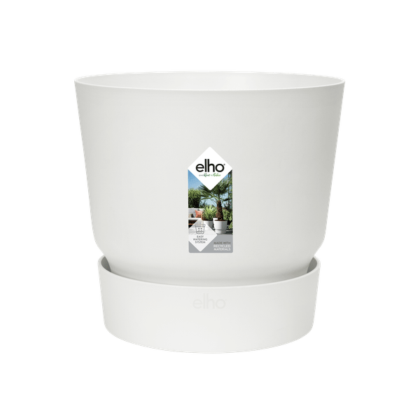 Greenville Pflanztopf Weiß – D18 x H17 – Blumentopf für Innen & Außen – Stilvolles Pflanzgefäß – Dekorativer Übertopf für Zimmer – & Gartenpflanzen – Plant