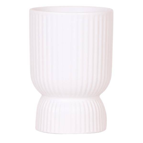 Übertopf Weiß Keramik Ø12cm – moderner Pflanztopf für Zimmerpflanzen, Sukkulenten, Kakteen & Kräuter – Plant