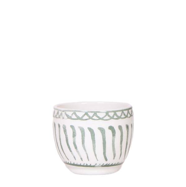 Topf Granada – Grün – Ø6cm – Dekorativer Blumentopf aus Keramik im mediterranen Stil – Glasiertes Pflanzgefäß für Zimmerpflanzen – Mini – Übertopf – Plant