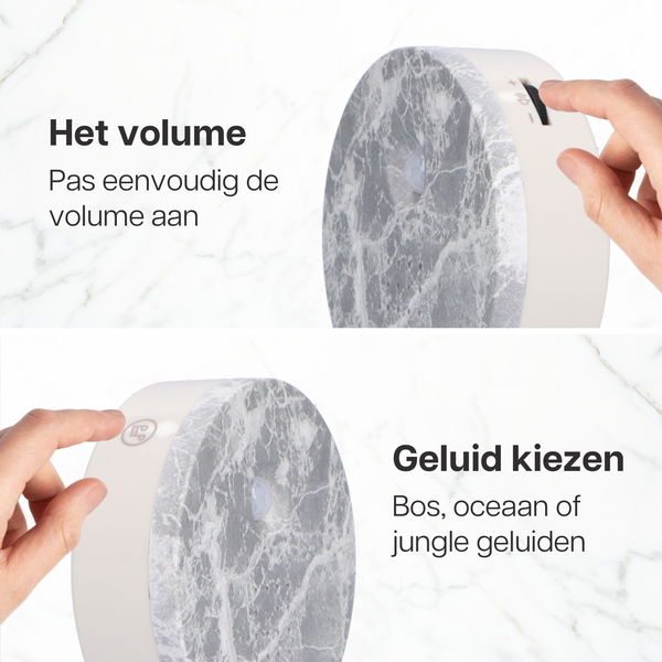 Melodiez Spieluhr – Marmor – Melody Nature Box mit Bewegungssensor – Vogelgezwitscher, Meeresrauschen & Dschungelklänge – Plant