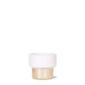 Übertopf Lush – Ø6cm – Keramiktopf in Weiß – Gold – Glänzender Blumentopf für kleine Pflanzen & Sukkulenten – Plant