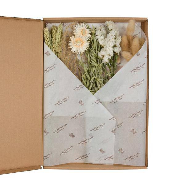 Getrocknete Blumen Natur – 5er Set – Trockenblumen Bouquet ca. 30cm – Dekoration ohne Pflege – Farben Gelb, Lavendel & Creme – Nachhaltige Wohn – Plant